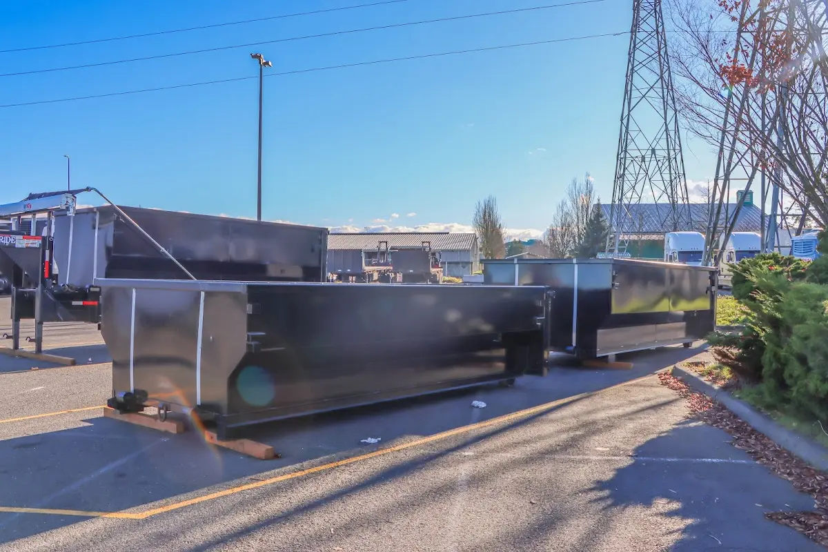 Roll-off dumpster ready for waste disposal at job site for Estate Cleanout Dumpster Rental in Highgrove